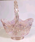 Fenton Pink Champagne Lily Of The Valley Basket Mint 1997