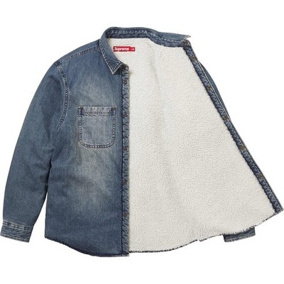 Supreme Shearling Lined Denim Work Shirt Washed Indigo | eBay Supreme Shearling Lined Denim Work Shirt Washed Indigo | eBay