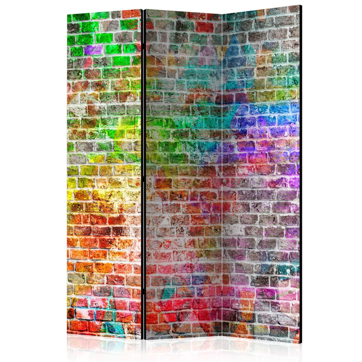 Paravent 3 volets Rainbow Wall 135x172cm cloison amovible de salon