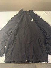 Vintage Nike Sportswear Cotton Lined Windbreaker Black Large Track Warmup Jacket