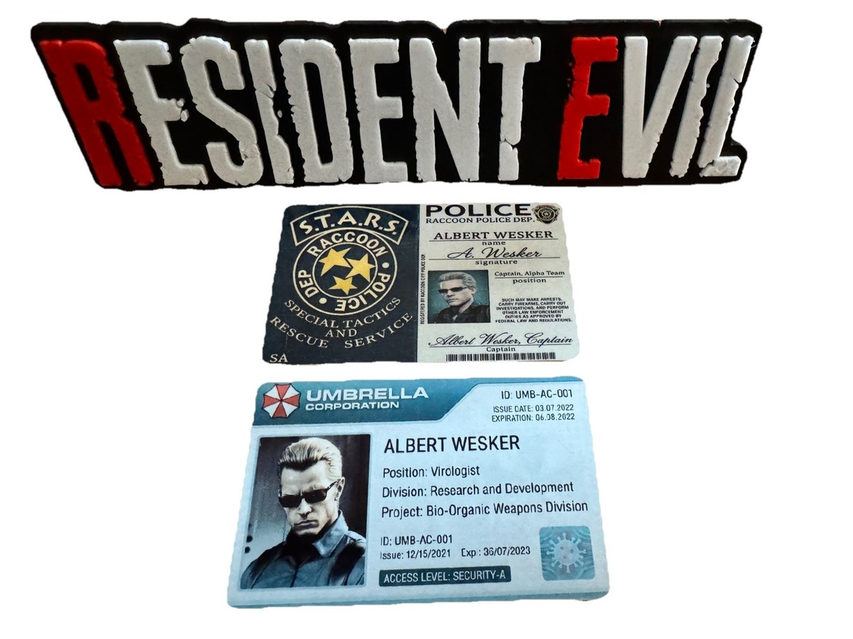 Albert Wesker Resident Evil Double Agent 2-sided ID Card STARS +