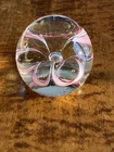 Vintage Pink Flower Art Glass Flower Paperweight Murano?