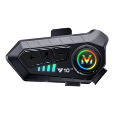 BTQILEYOO Y10-2X Motorcycle Helmet Bluetooth Headset, Dual 300m intercom, Blu...