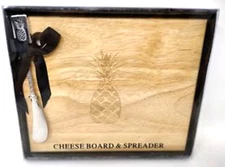 Cheese Board & Spreader Pineapple Theme Cheese Cutting Spreading Board Wood