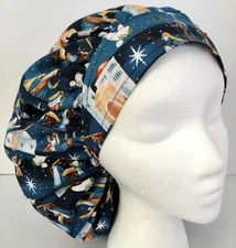 Christmas Nativity Scrub Cap Large Bouffant Medical Surgery Veterinarian Hat