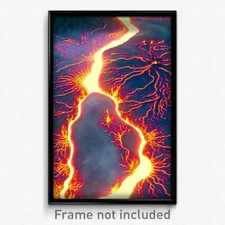 Pixel Art Poster - Liquid Lava Fields (8 Bit Psychedelic Video Game Print)