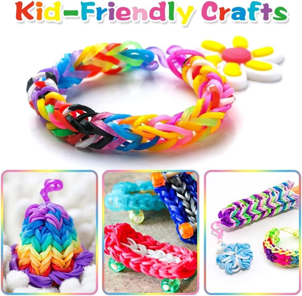 Loom Rubber Bands Refill Kit in 26 Color with 500 Clips 6 Hooks