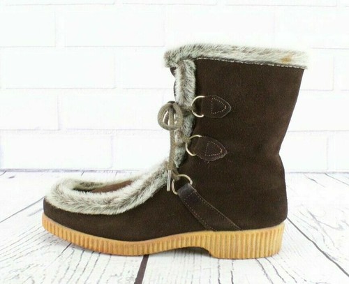 Eskipades Brown Suede Sherpa Lined 
