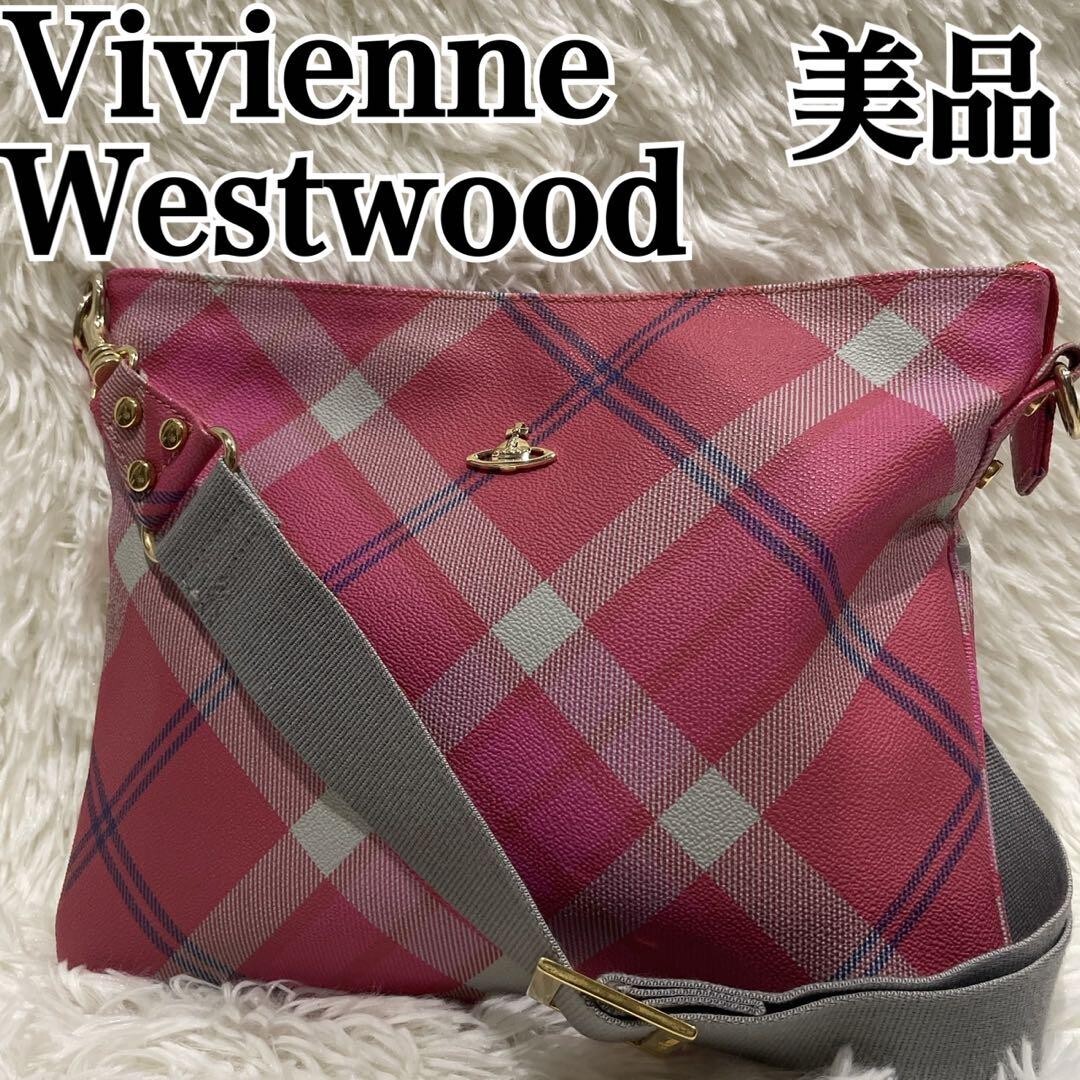 Vivienne Westwood shoulder bag check PVC Gold hardware Crossbody 
