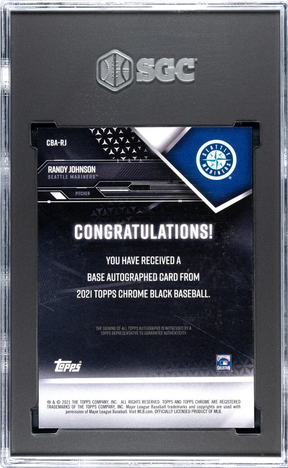 2021 Topps Chrome Black Gold #CBA-RJ Randy Johnson SGC 9.5 MINT+ Auto 38/50 Mari - Image 2 of 2