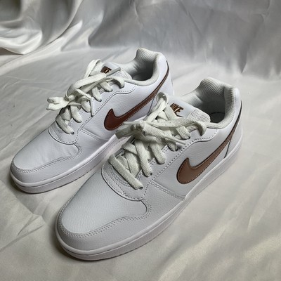 nike white and rose gold shoes