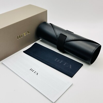 DITA Glasses Case Black Leather Roll New Size M OVP