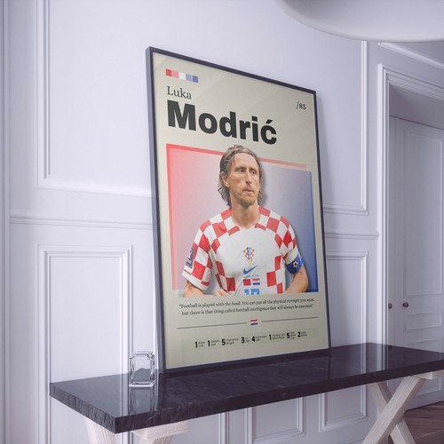 Poster Luka Modric, stampa Croazia regalo fan, stampa calcio, stampa Modric arte - Foto 5 di 10