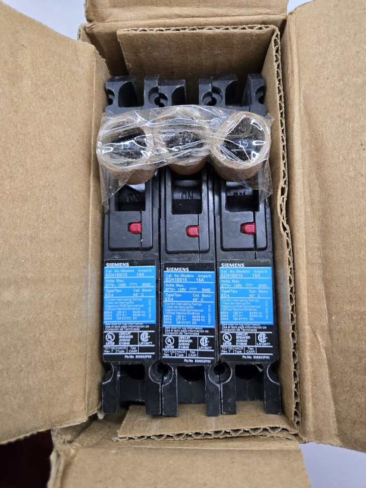 ED41B015 - Siemens Sentron Circuit Breaker Type ED4 15A 277VAC - 3-Pack ...