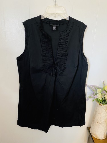 Alfani 12 Tunic Sleeveless Cotton Stretch V Neck Blouse Top NWOT - Picture 2 of 4