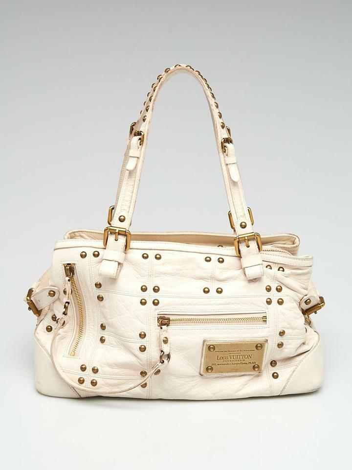 Louis Vuitton White Lambskin Riveting Cruise Collection Bowler Speedy  Boston