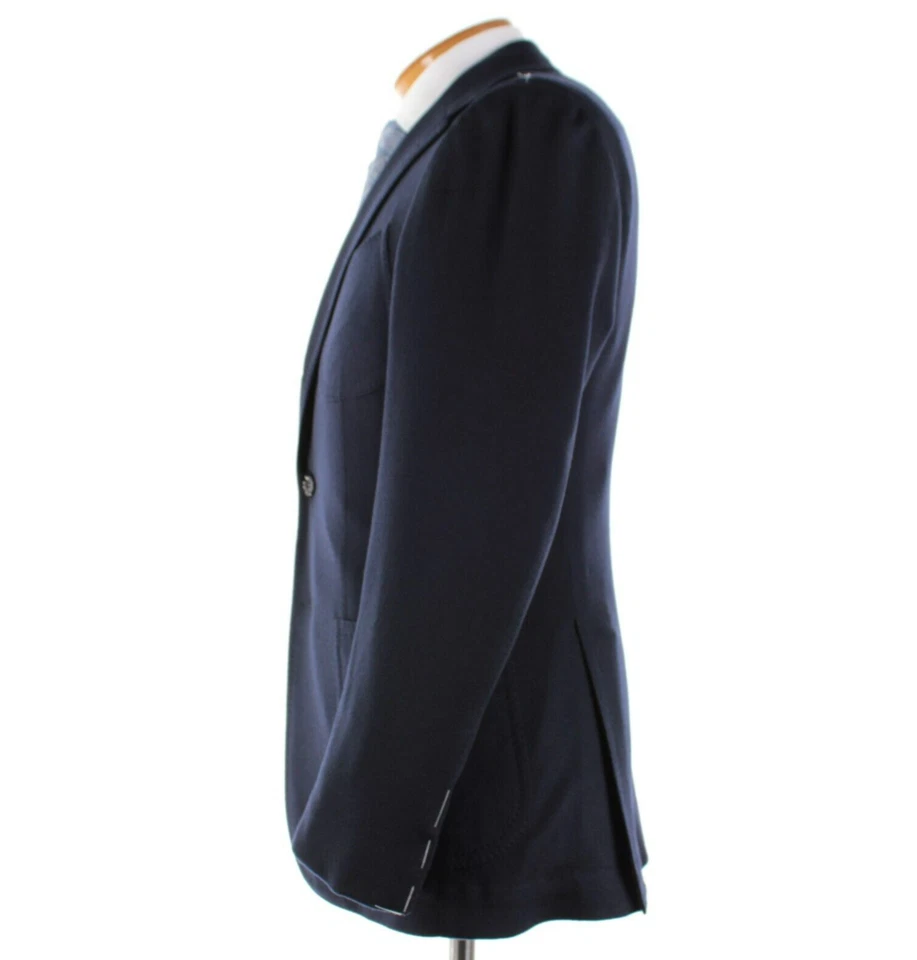 Casaco esportivo Stile Latino novo com etiquetas mistura de cashmere tamanho 48R (38R EUA) em azul sólido - Imagem 4 de 4