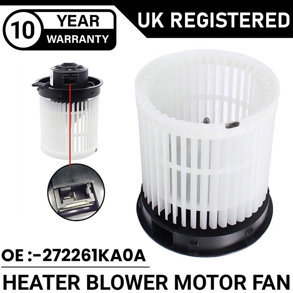 VENTILADOR DE MOTOR SOPLADOR DE CALEFACCIÓN PARA NISSAN JUKE F15 2010-2020 272261KA0A 273SY1KA0A NUEVO Foto 2 de 4