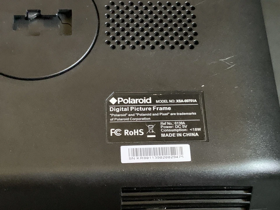 🖼️Polaroid XSA-00751A 7" LED Ebony Frame w/ Power Adapter Used - Image 4 of 4