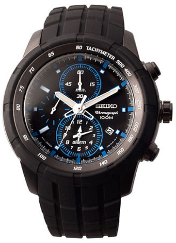 Seiko-Men-Chronograph-Alarm-100m-Black-Dial-Black-Watch-SNAD87-SNAD87P1