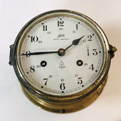 Antique Brass Schatz Royal Mariner Nautical Clock No Key Alarm 7 ...