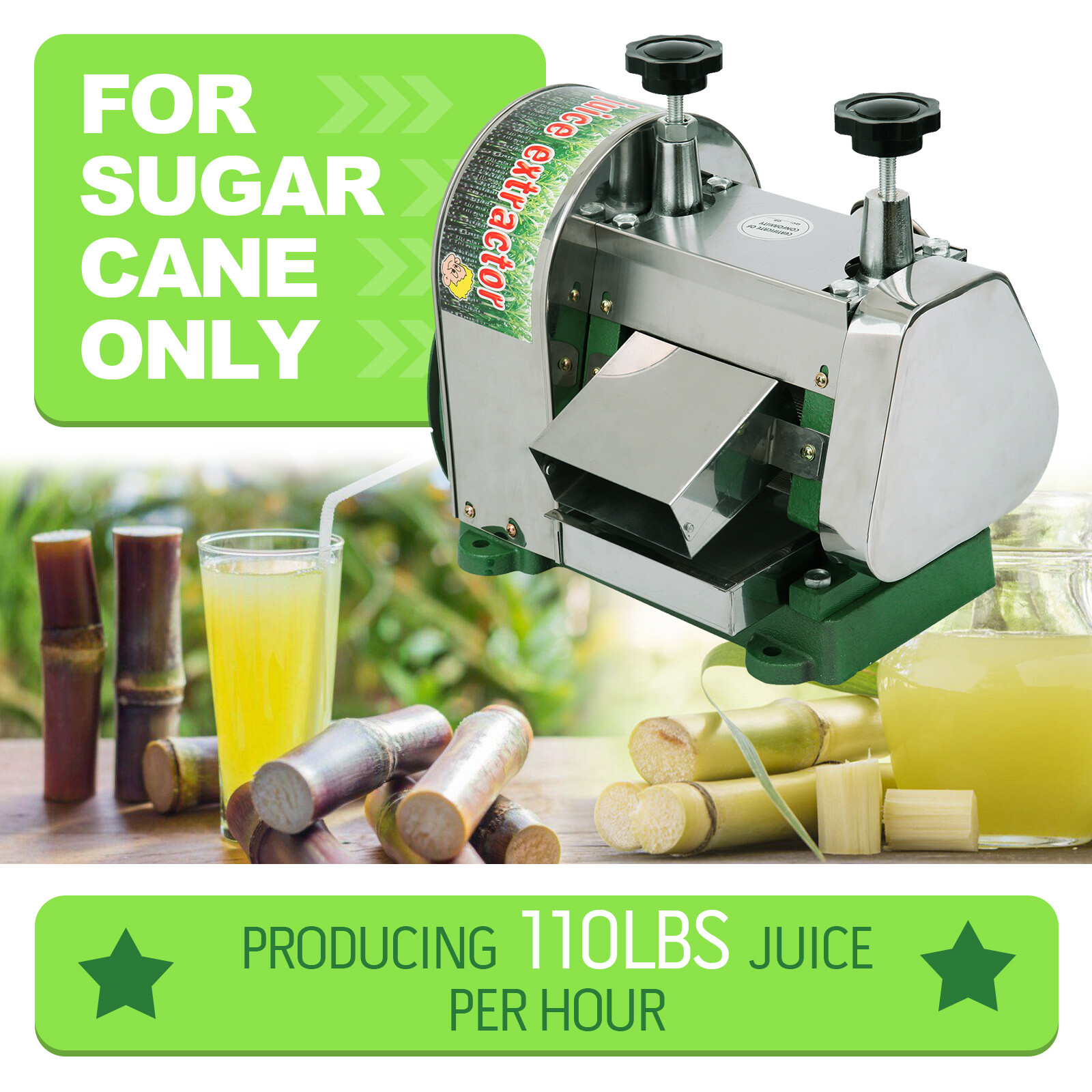 Manual Commercial Sugarcane Juicer Extractor Sugar Cane Juice Press Mill Machine