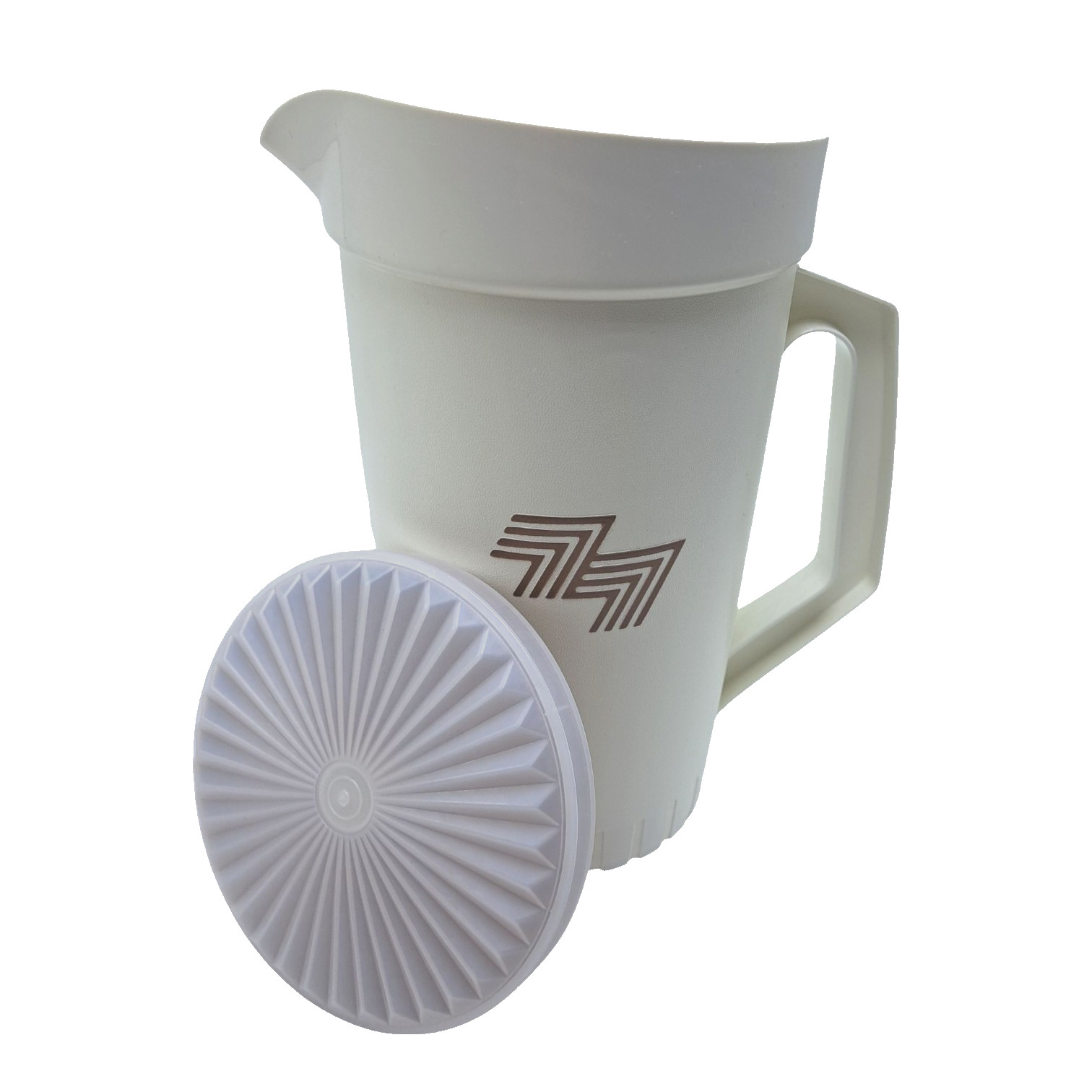 Tupperware VTG  Retro 2 Quart Pitcher and 16 oz Tumblers Brown  Beverage Set NOS