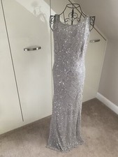 Grey And Silver Sequence Prom Dress