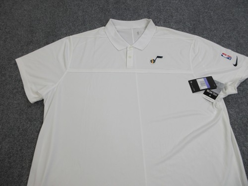 Utah Jazz Polo Shirt Mens 3XL XXXL White Logo Dri Fit NBA Basketball Nike - Picture 3 of 17