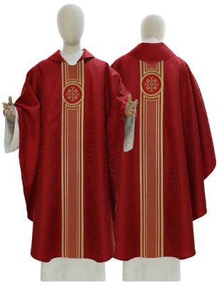 Red Gothic Chasuble with stole Casulla Roja Casula Rote Kasel Vestment 914C25
