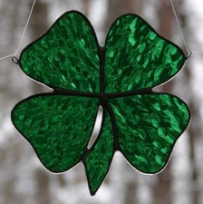 Stained Glass Four Leaf Clover Sun Catcher