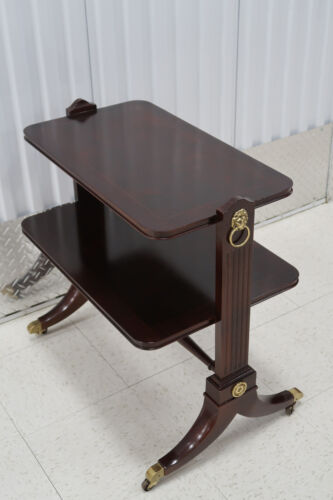 Baker Furniture English Regency Banded Mahogany Two Tier Side Table - Picture 8 of 12