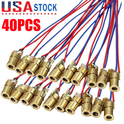 40PCS 650nm 6mm 3V 5mW Mini Laser Dot Diode Module Head WL Red NEW