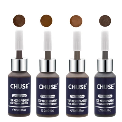 CHUSE Maquillaje Permanente Colores Tattoo Ink Cejas Pigmentos Color Set 4*12ml