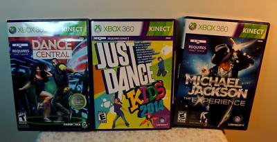 Lot of 3 Kinect Xbox 360- Michael Jackson, Just Dance Kids 2014, Dance Central