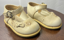 Vintage Infant Toddler Girls GERBER Mary Jane Shoes Size 2.5 Hearts  Bow 50127