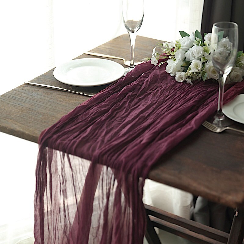 EGGPLANT 10 ft Cheesecloth EXTRA LONG TABLE RUNNER Cotton Wedding Events Linens eBay