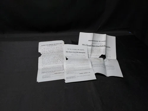 1866 Ohio Grand Benevolent Raffle For ORPHAN UNION CIVIL WAR SOLDIER'S CHILDREN