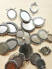 10/20 Verschiedene Anhänger/Rahmen ♥ Fassungen/Rohlinge für Cabochons Schmuck