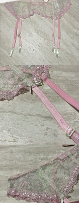 Lejaby Rose Violette Collection Garter Belt L Pink Ultimate French Lingerie