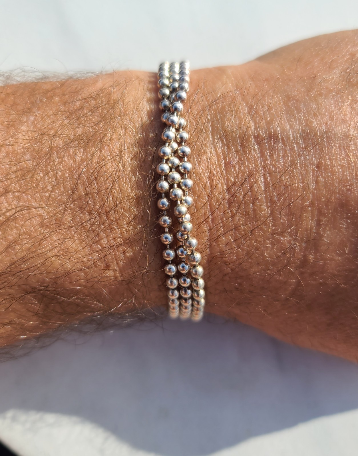 Sterling 925 Solid Silver Large Ball Bead Chain B… - image 11