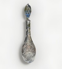 Karafka kryształowa cięta vintage z korkiem – wytrawiony kwiatowy wzór eleganckie szkło