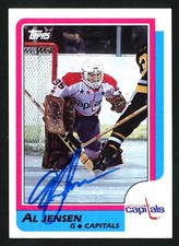 Al Jensen Autographed Signed 1986-87 Topps Card #135 Washington Capitals