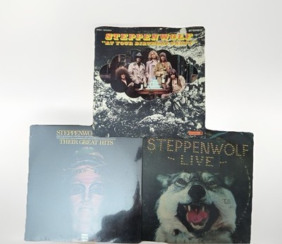 Vintage Vinyl LP Lot 3 Steppenwolf Live Greatest Hits 70s Rock Band USA St98