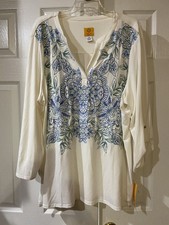 Ruby Rd Woman 3/4 Sleeve Embroidery Pullover Women Top 3X