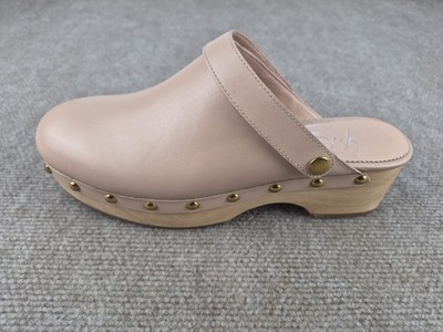 J. Crew Clogs Shoes Women Sz 8 Dull Pink Leather Convertible Studded