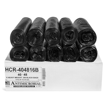 Plastics High Density Trash Bags, 45 Gallon, 250 Count 16 Micron (eq), 40'' x 48''