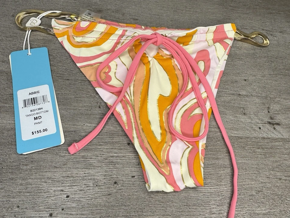 Conjunto de Bikini Beach Bunny Tula Bandeau Top/Bondo Abbie Tango-Talla Mediana-NUEVO CON ETIQUETAS Foto 4 de 4