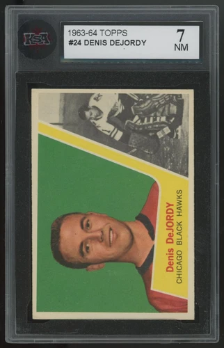 1963-64 Topps KSA 7 Denis DeJordy Chicago Blackhawks #24