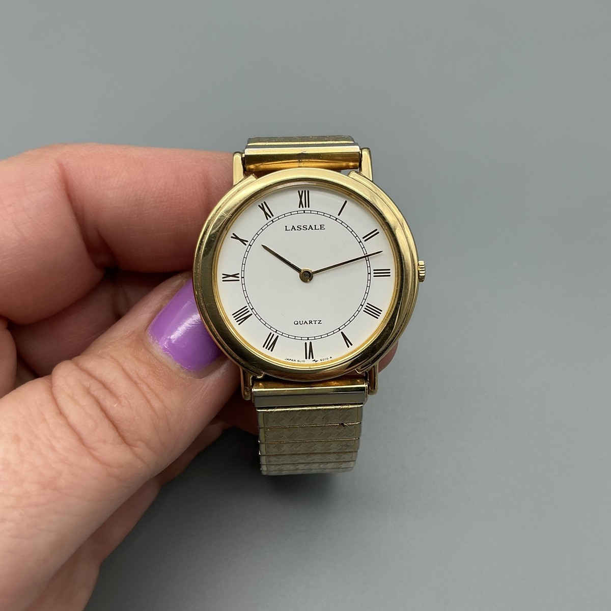 Vintage Lassale Unisex Watch 31mm White Dial Gold Tone 5L10  display picture 3